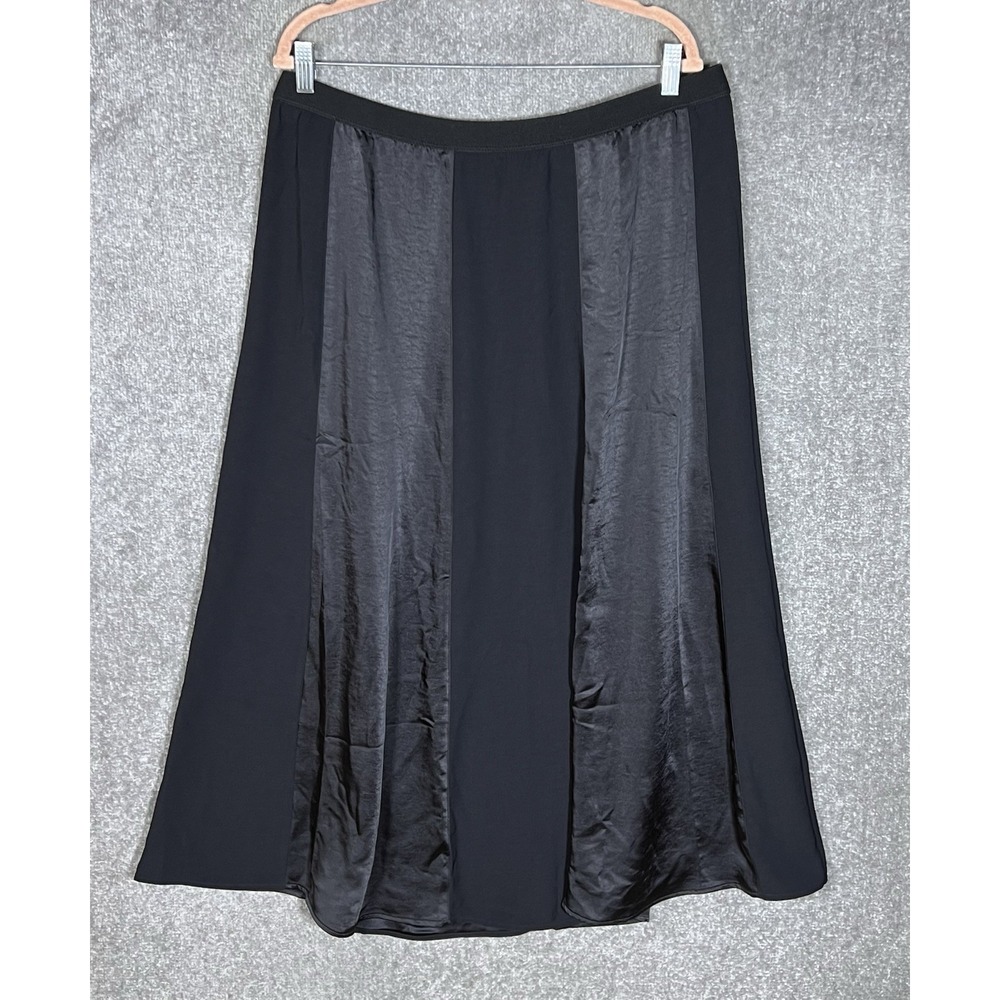 Peace Love World Black Label Satin Maxi Skirt Womens Sz LP Whimsigoth Grunge New